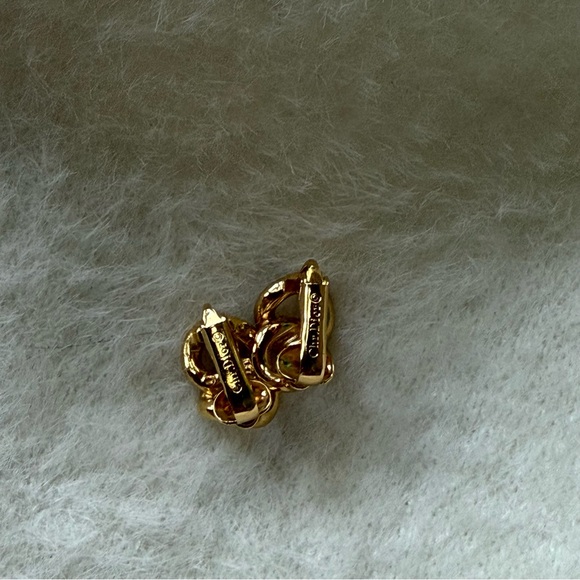 Christian Dior Gold and Black Knot Clip Earrings